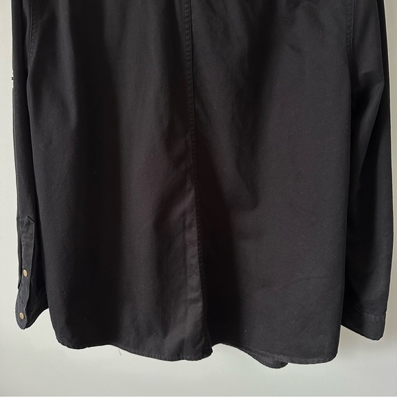 Ralph Lauren Safari Outfitters Black Snap Button Up Shirt Women's 2X Vintage - Picture 12 of 15